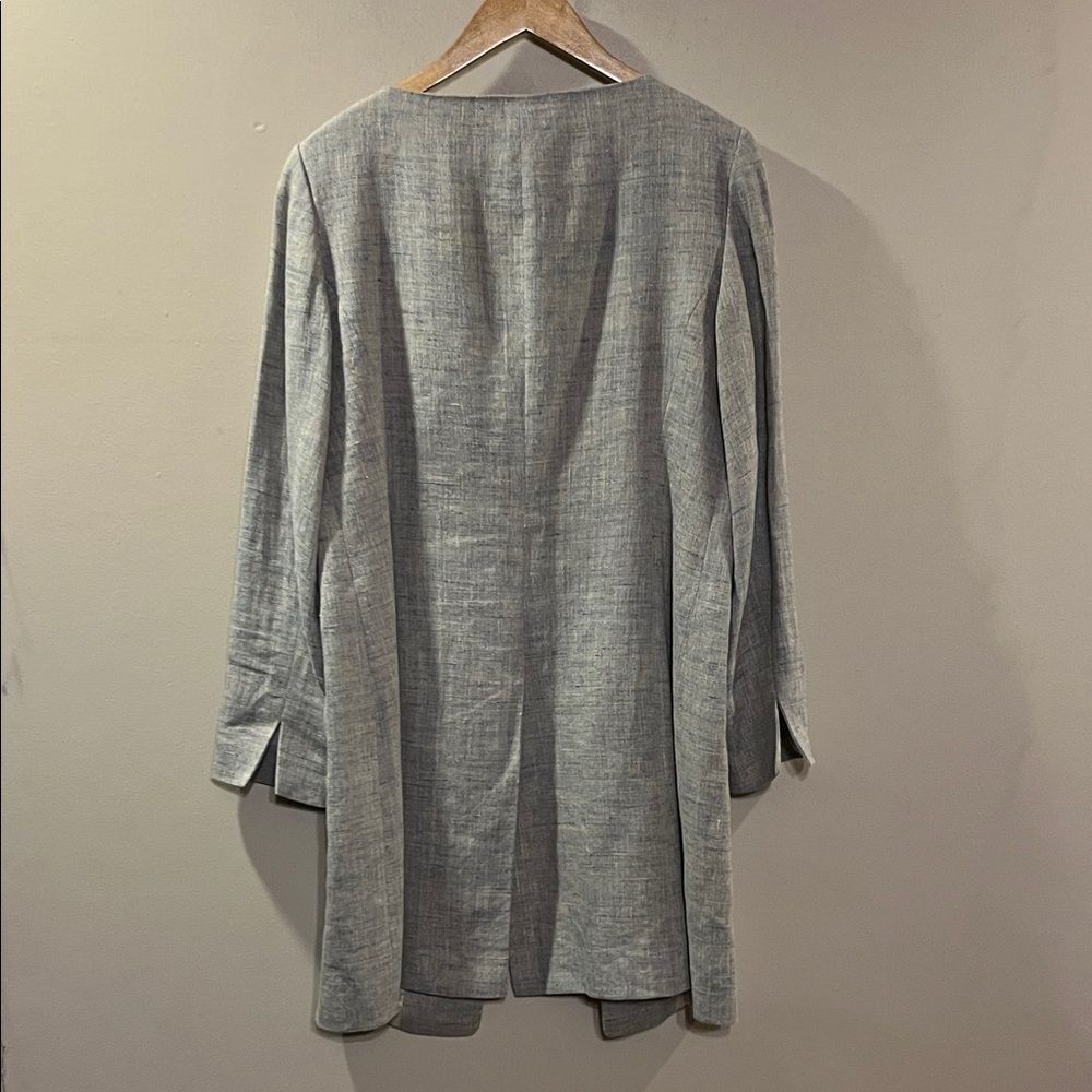 Linda Allard for Ellen Tracy Classic Chic Linen Open Blazer Size 12 - Picture 8 of 11